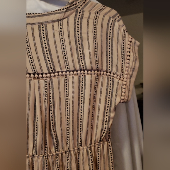 Womens Sweet Wanderer Maternity Beige and Blacked Lined Dress Stretch Size L - Picture 2 of 13